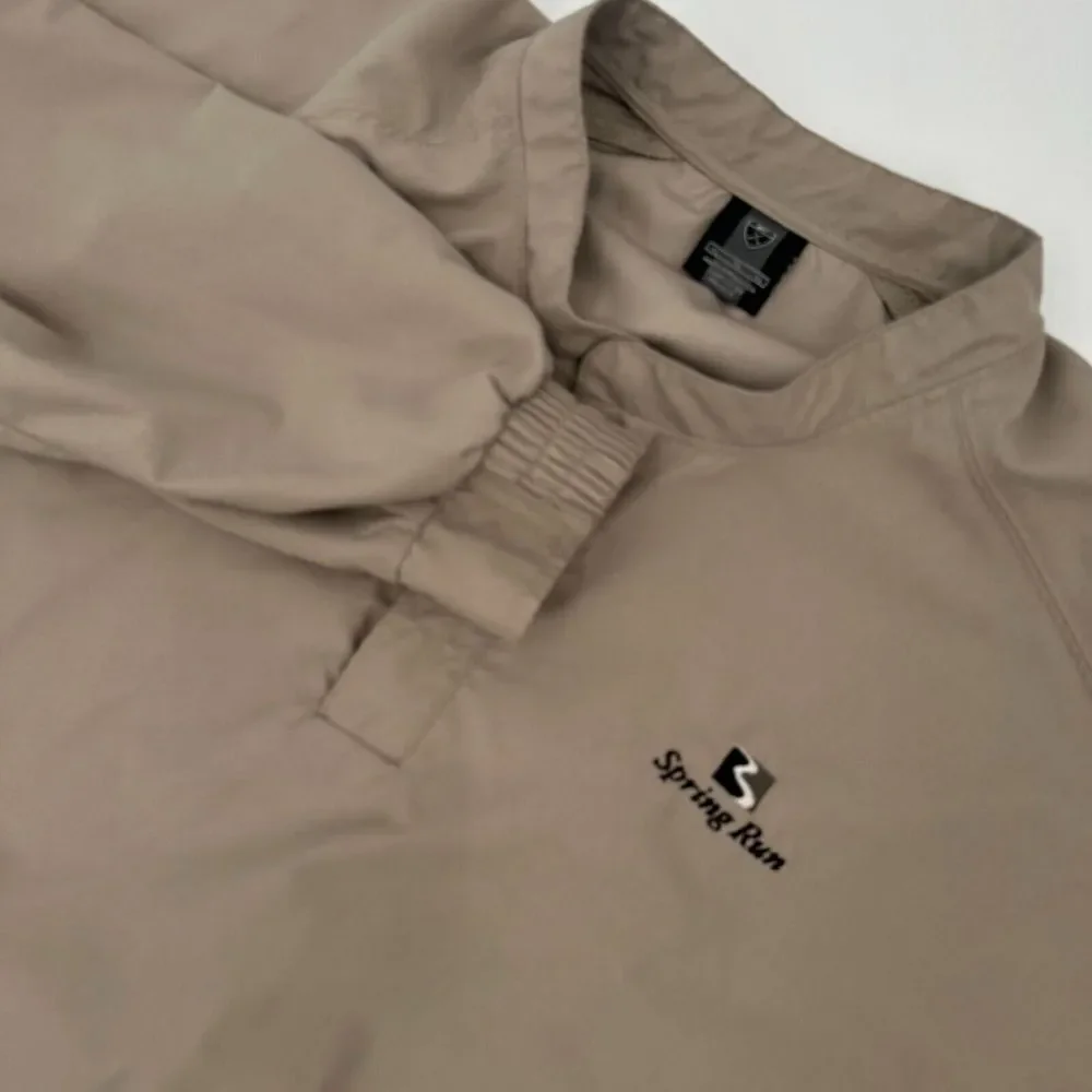 Nike Golf Track Jacket Mens XL Tan Spring Run Logo Long‎ Sleeve Athletic Fit